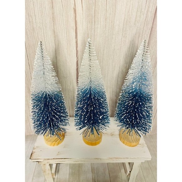 Accents New Blue Ombre Bottle Brush Christmas Trees Poshmark